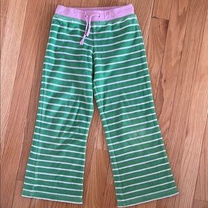 Green and white toweling pants